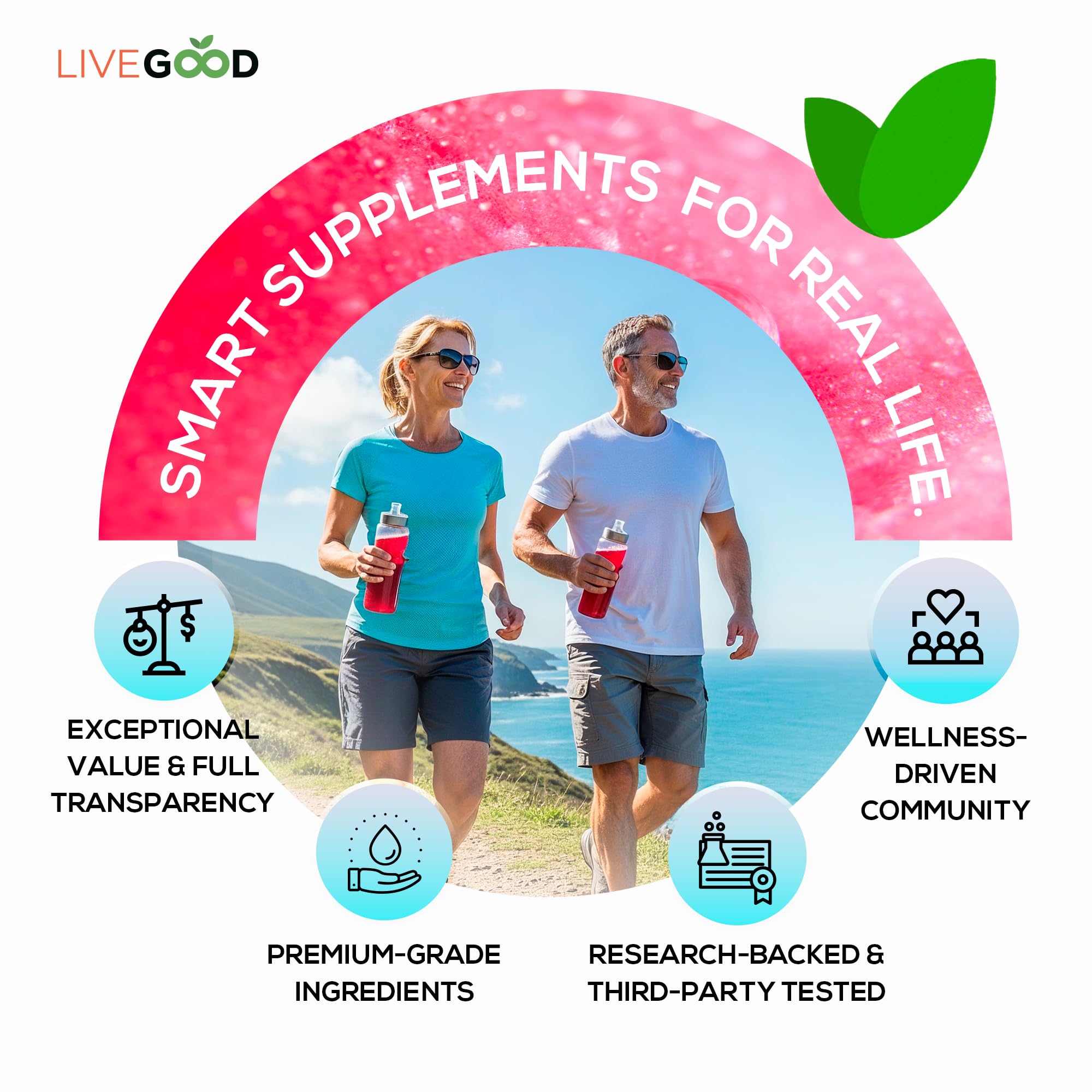 LIVEGOOD E3 botella lista para hidratación durante entrenamientos largos
