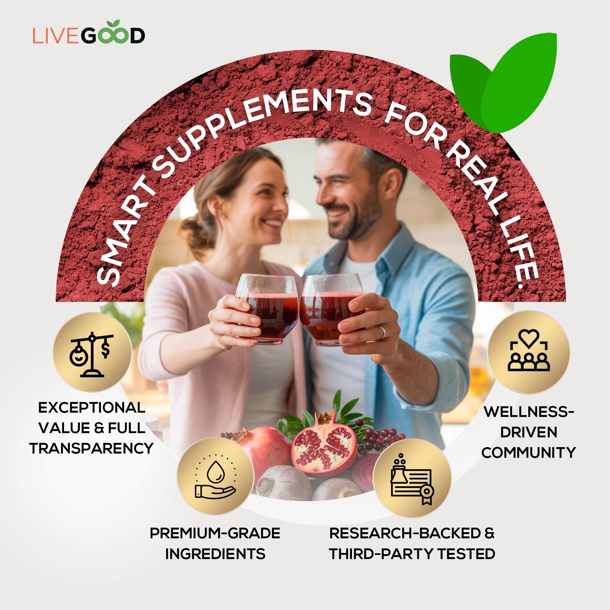 LiveGood Super Reds: envasado en USA garantiza calidad y trazabilidad.