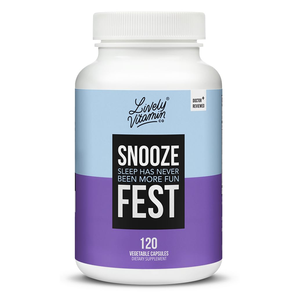 Botella de LIVELY VITAMIN CO Snooze Fest para descanso reparador