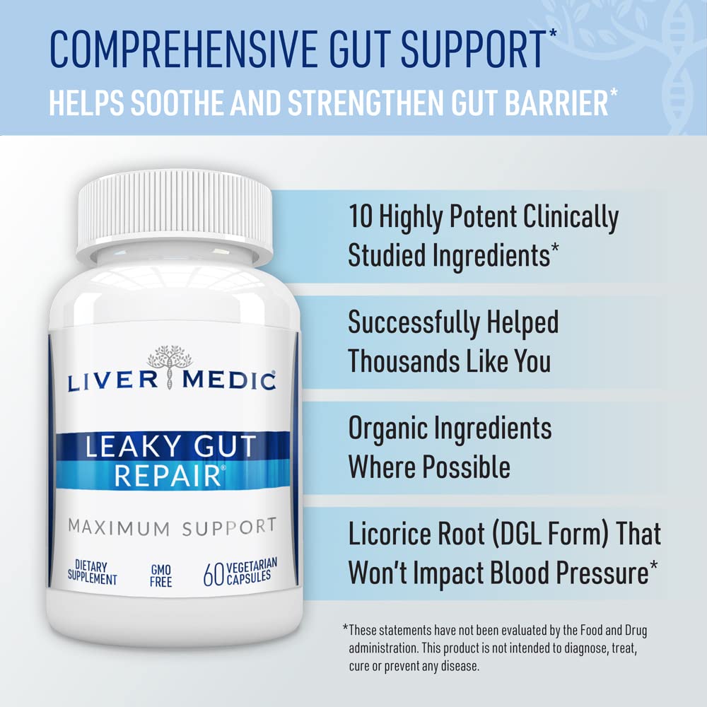 Liver Medic Raíz de Malvavisco: cápsulas para soporte intestinal natural.