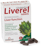 Liverel: botella de 60 tabletas para la rutina diaria.