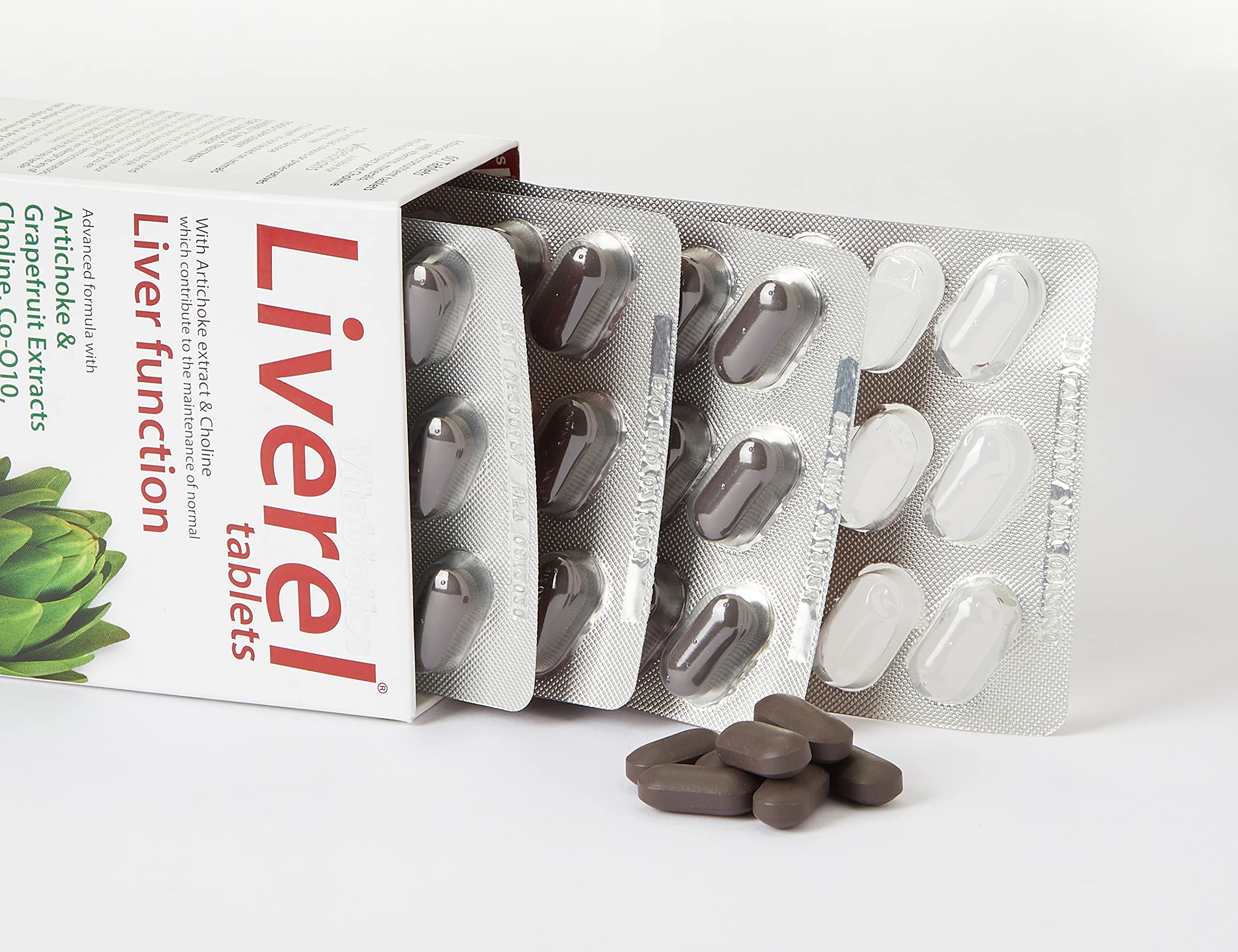 Etiqueta frontal de Liverel con información clara para el usuario.