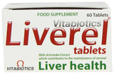 Frasco de Liverel abierto mostrando tabletas listas para tomar.