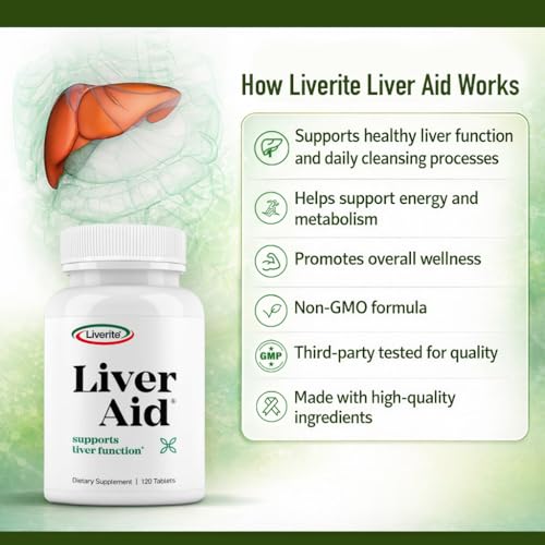 Liverite Liver Aid: comprimidos fáciles de tragar para uso diario