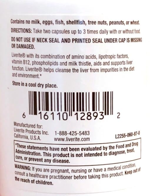 Etiquetas nutricionales de Liver Aid muestran ingredientes de calidad