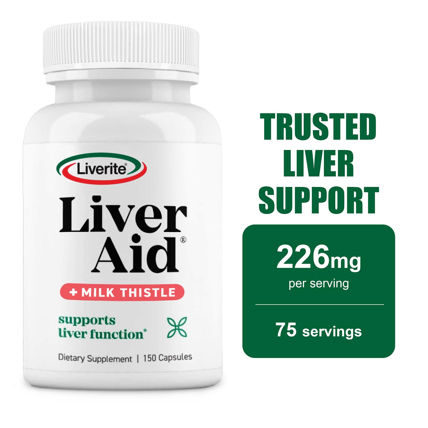 LIVERITE Liver Aid cardo Mariano, ingrediente clave para soporte hepático