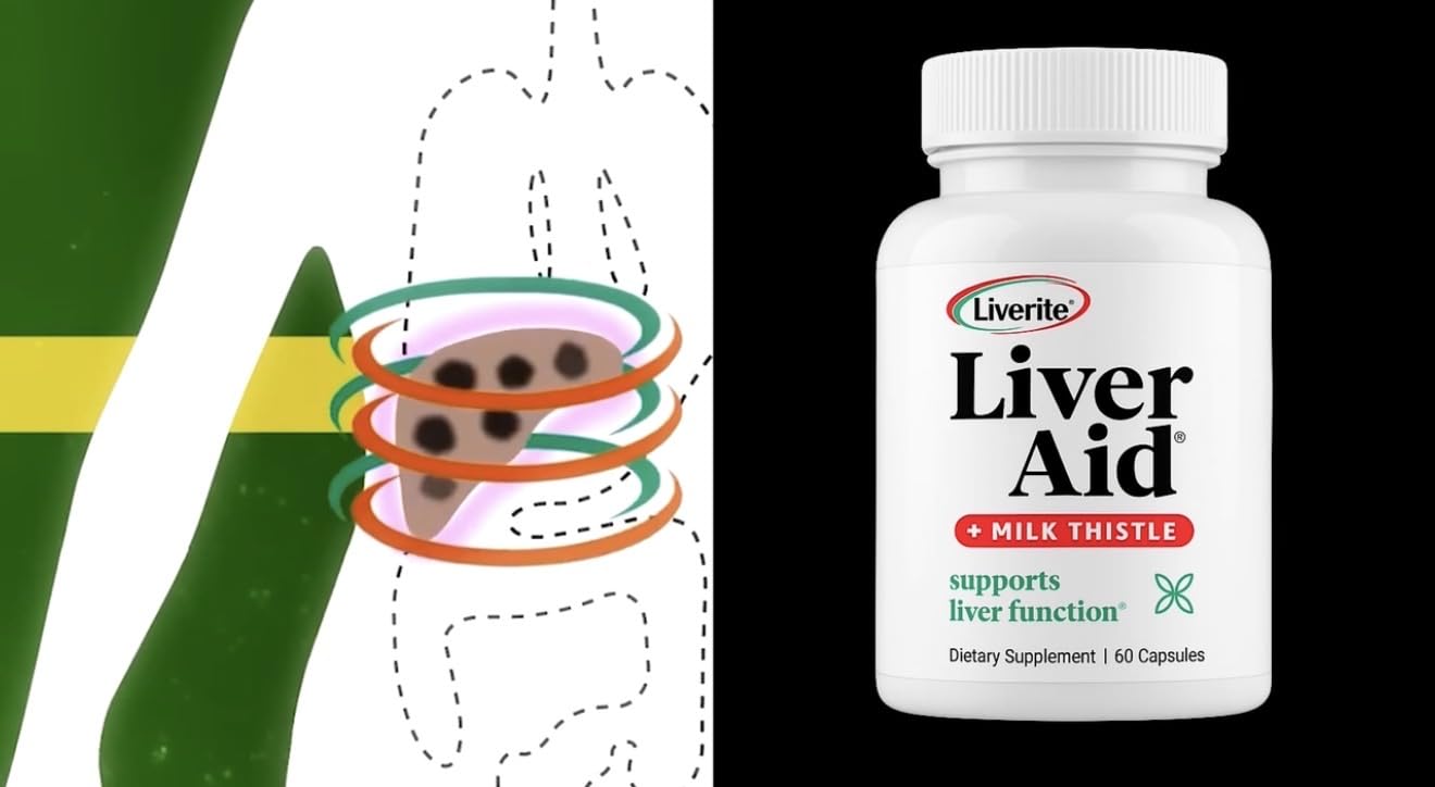 LIVERITE Liver Aid caja de empaque, fabricación en EE.UU.