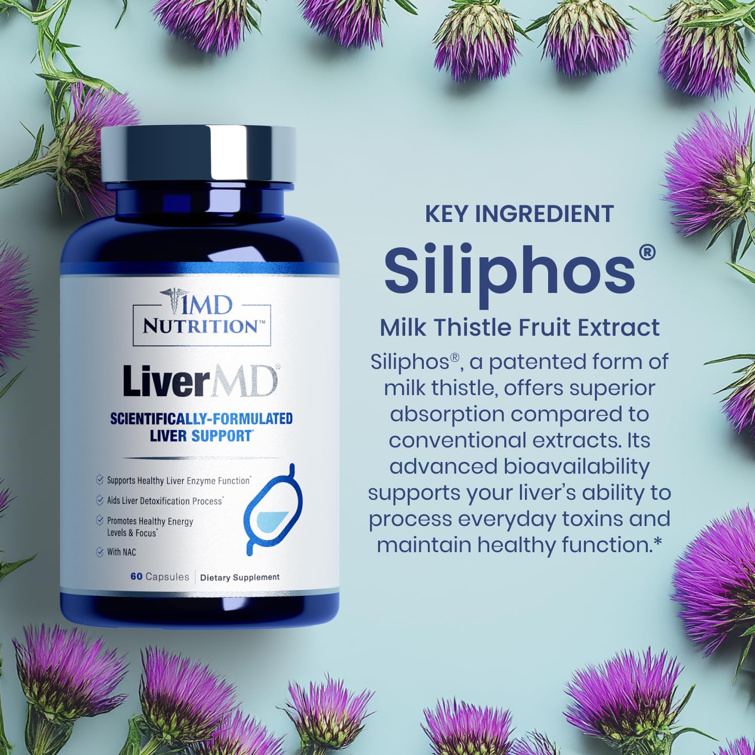 LiverMD: formato de cápsulas para consumo diario.