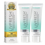 LIVFRESH gel dental frente: empaque y diseño práctico.