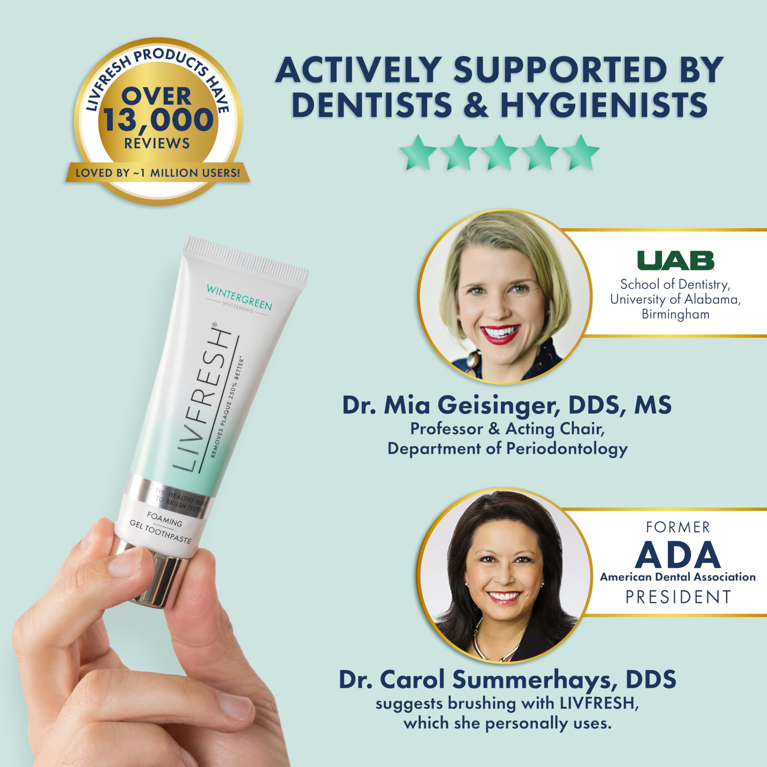 LivFRESH gel dental llega a zonas difíciles entre dientes y encías.