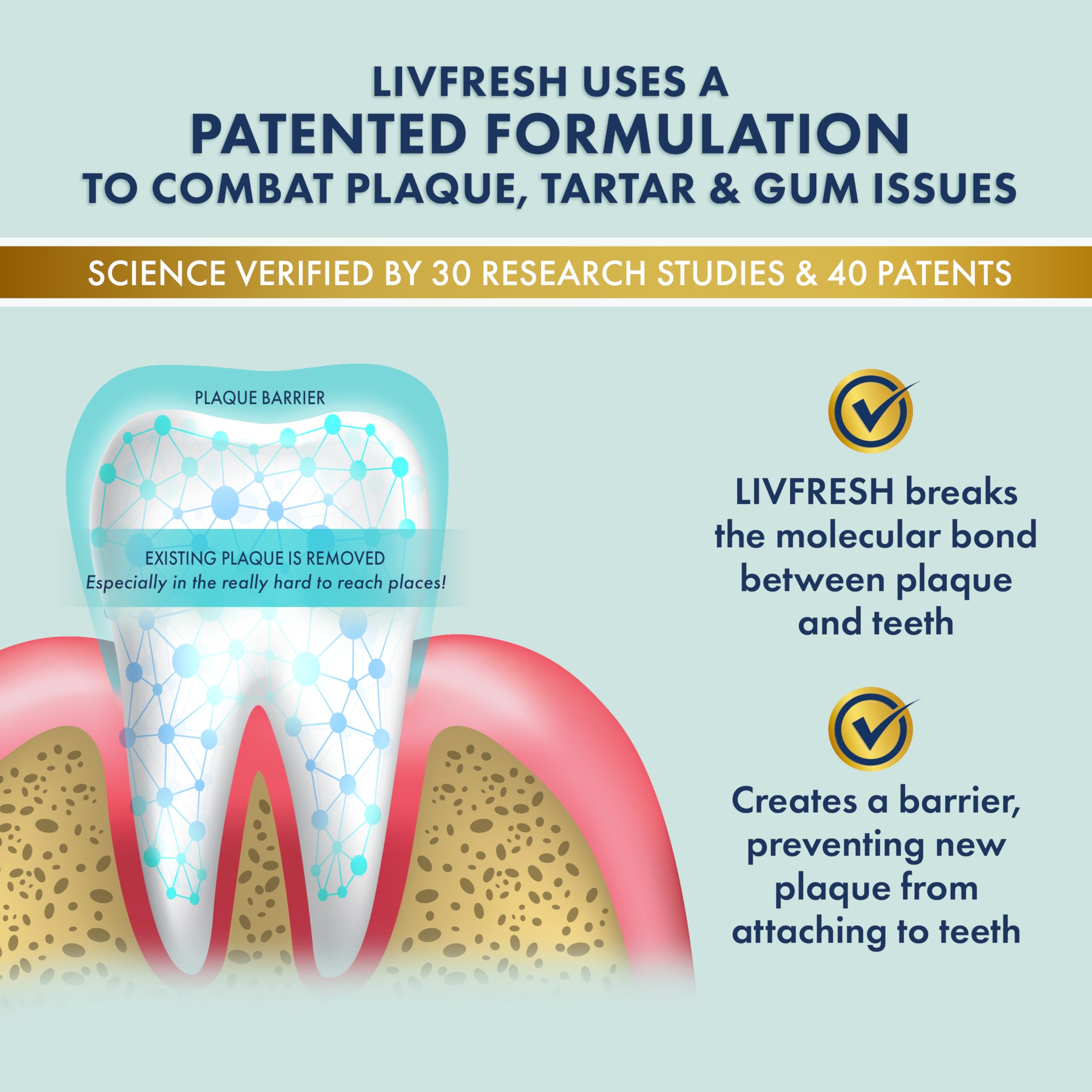 LIVFRESH gel dental uso diario para boca limpia y aliento fresco