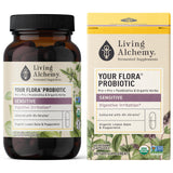 Living Alchemy probiótico de flora sensible en botella para digestión suave