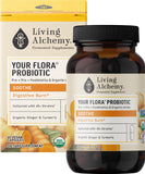 Living Alchemy Tu Flora Probiotico Calma cápsulas: apoyo digestivo suave y equilibrio intestinal.