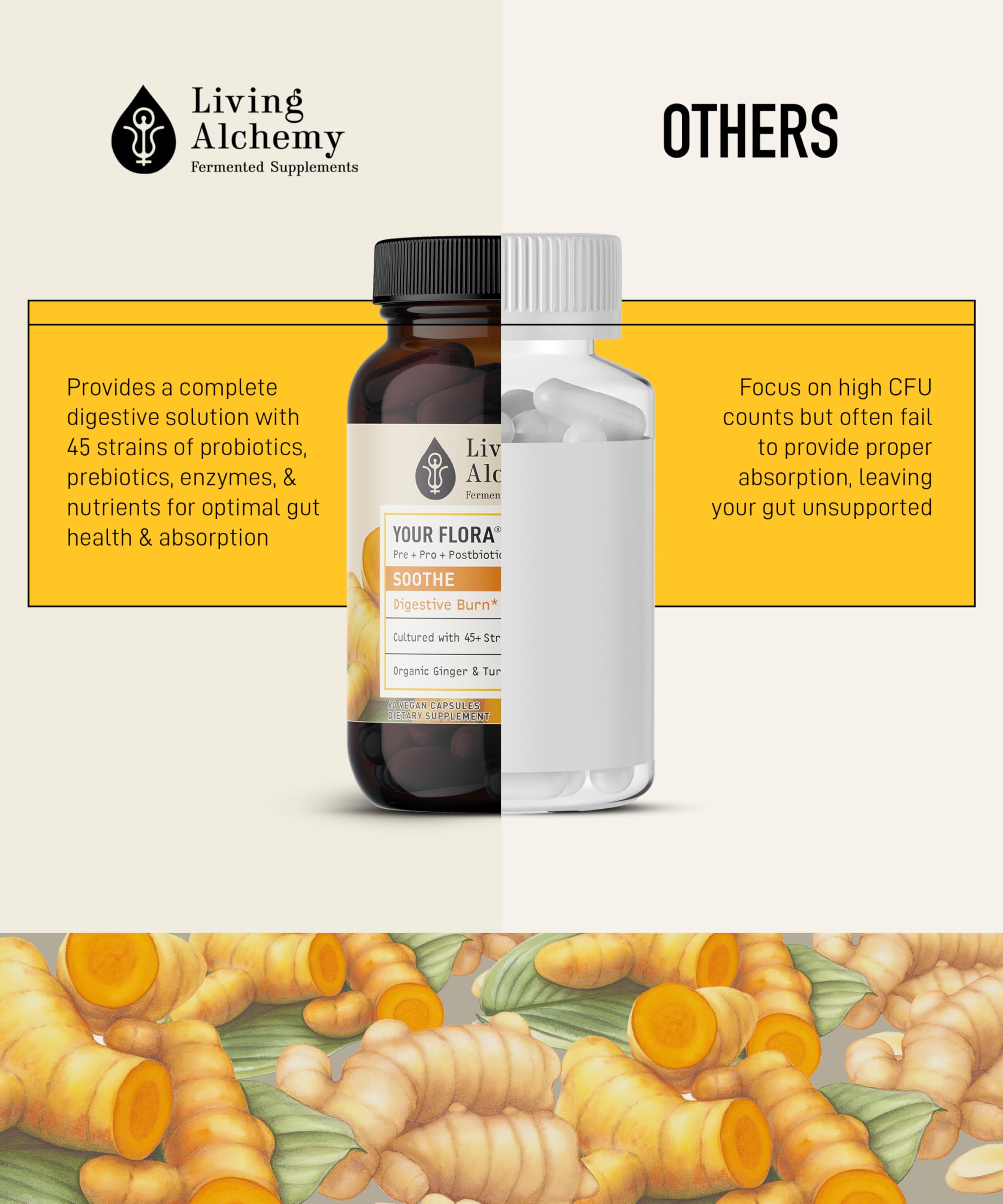 Living Alchemy Tu Flora Probiotico Calma uso diario: cápsulas para el día a día.