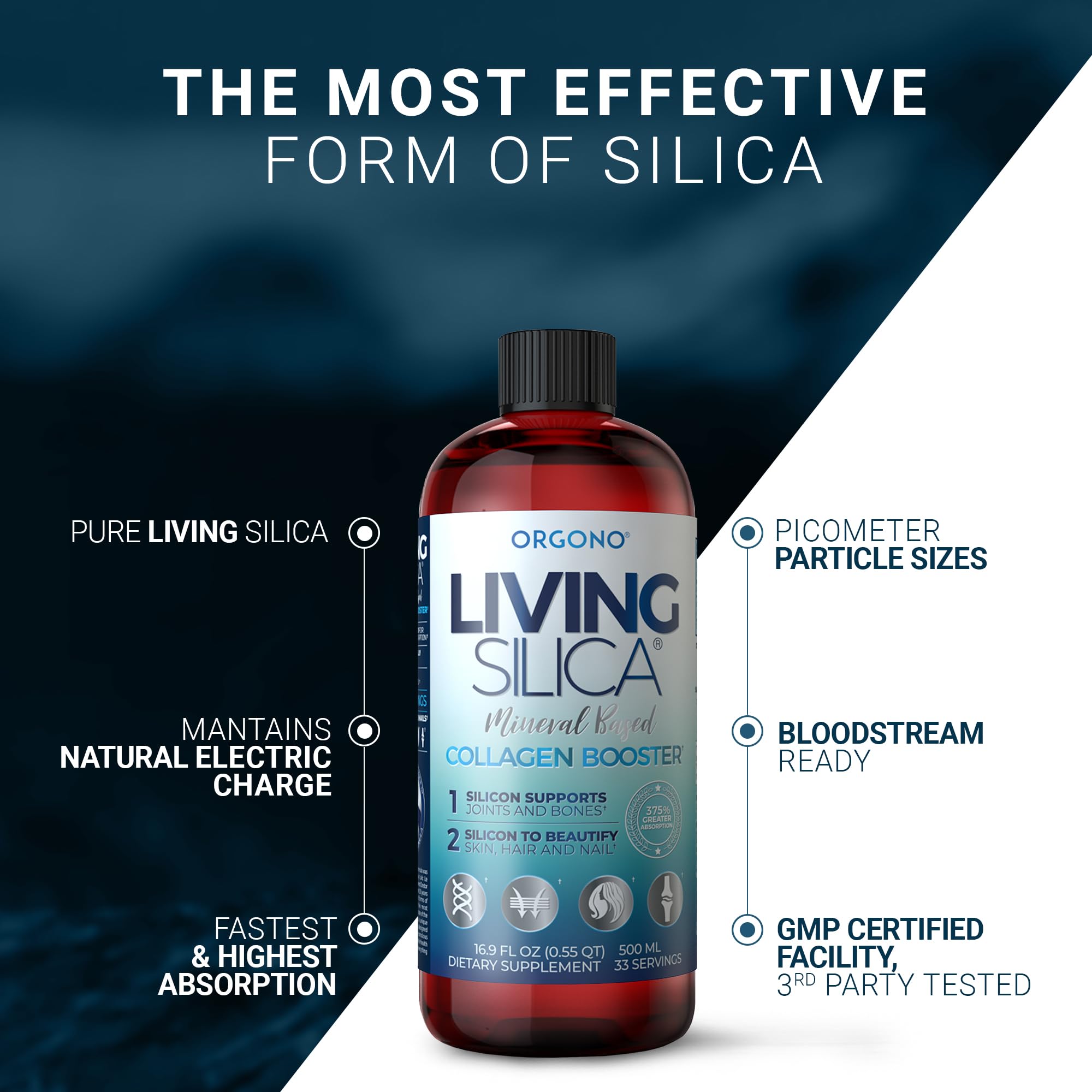 Living Silica, vaso con líquido: consumo cómodo para cuidado de piel y uñas