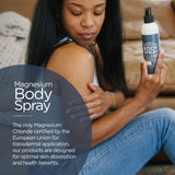 Living the Good Life Naturally Magnesium Spray, aplicación en pies para relajación nocturna.