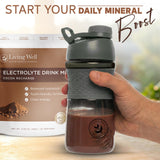 Cucharita con Living Well chocolate, energía suave sin cafeína.