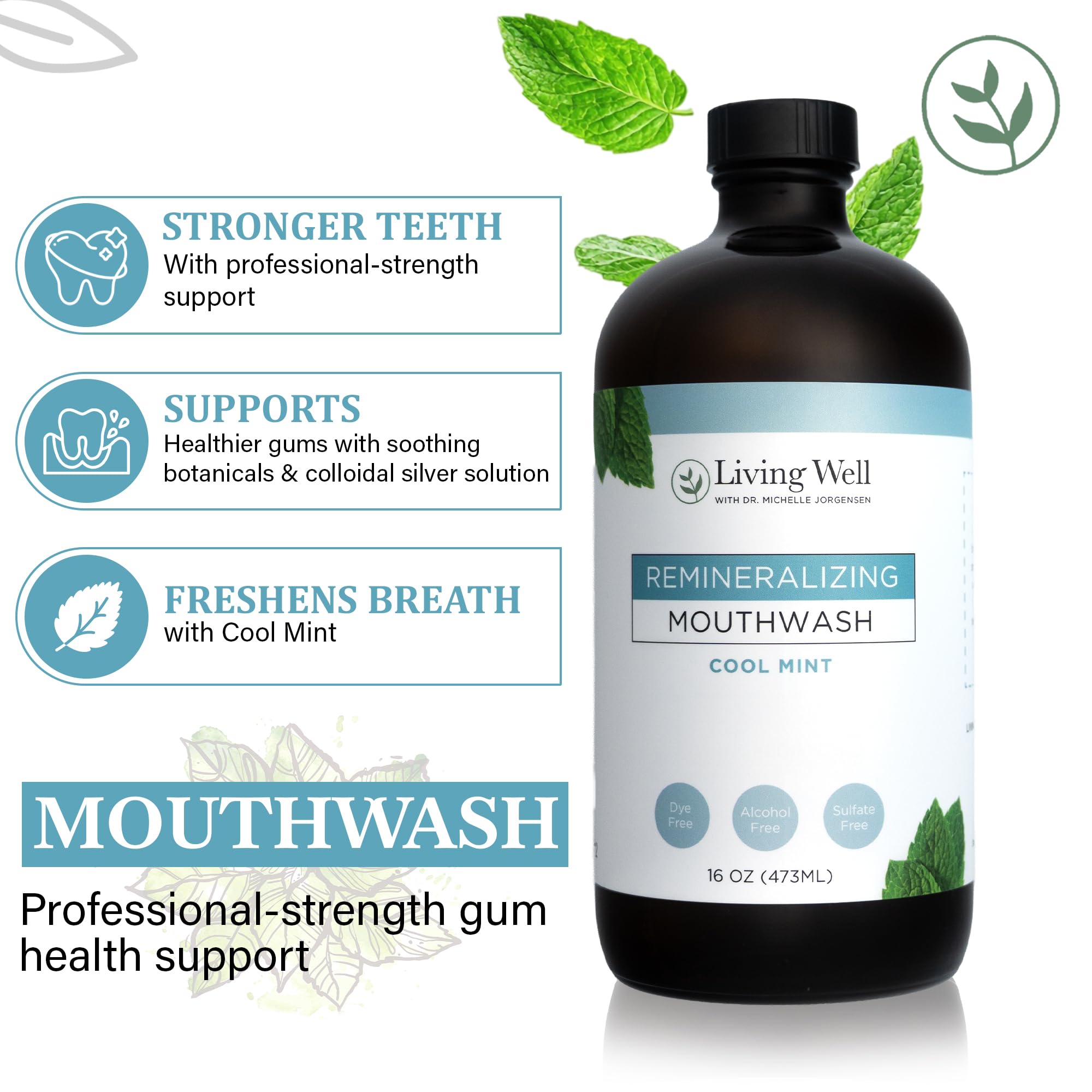 Living Well con la Dra. Michelle, hojas de menta para un sabor natural y limpio.