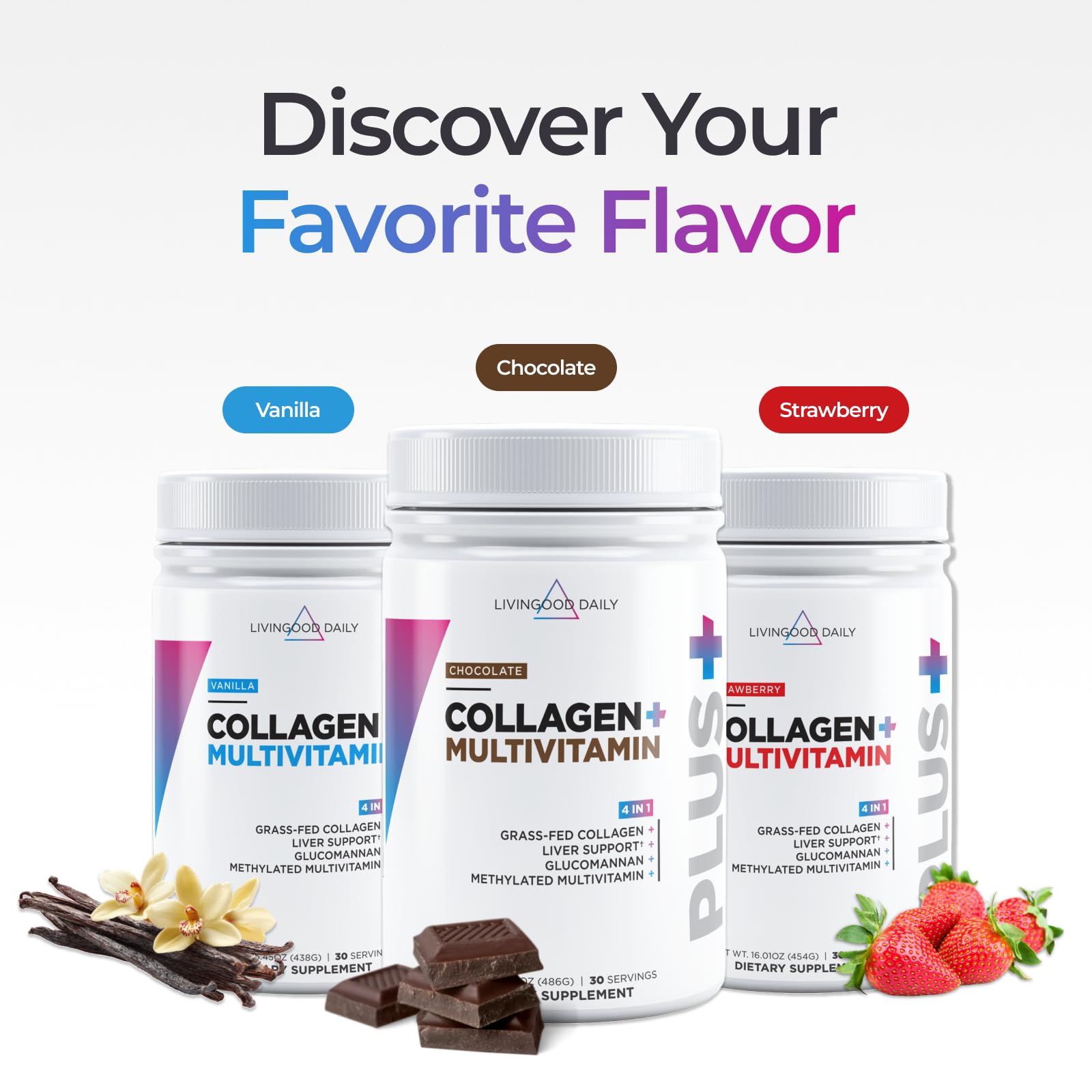 Livingood Daily collagen powder in smoothie for hair and nail support