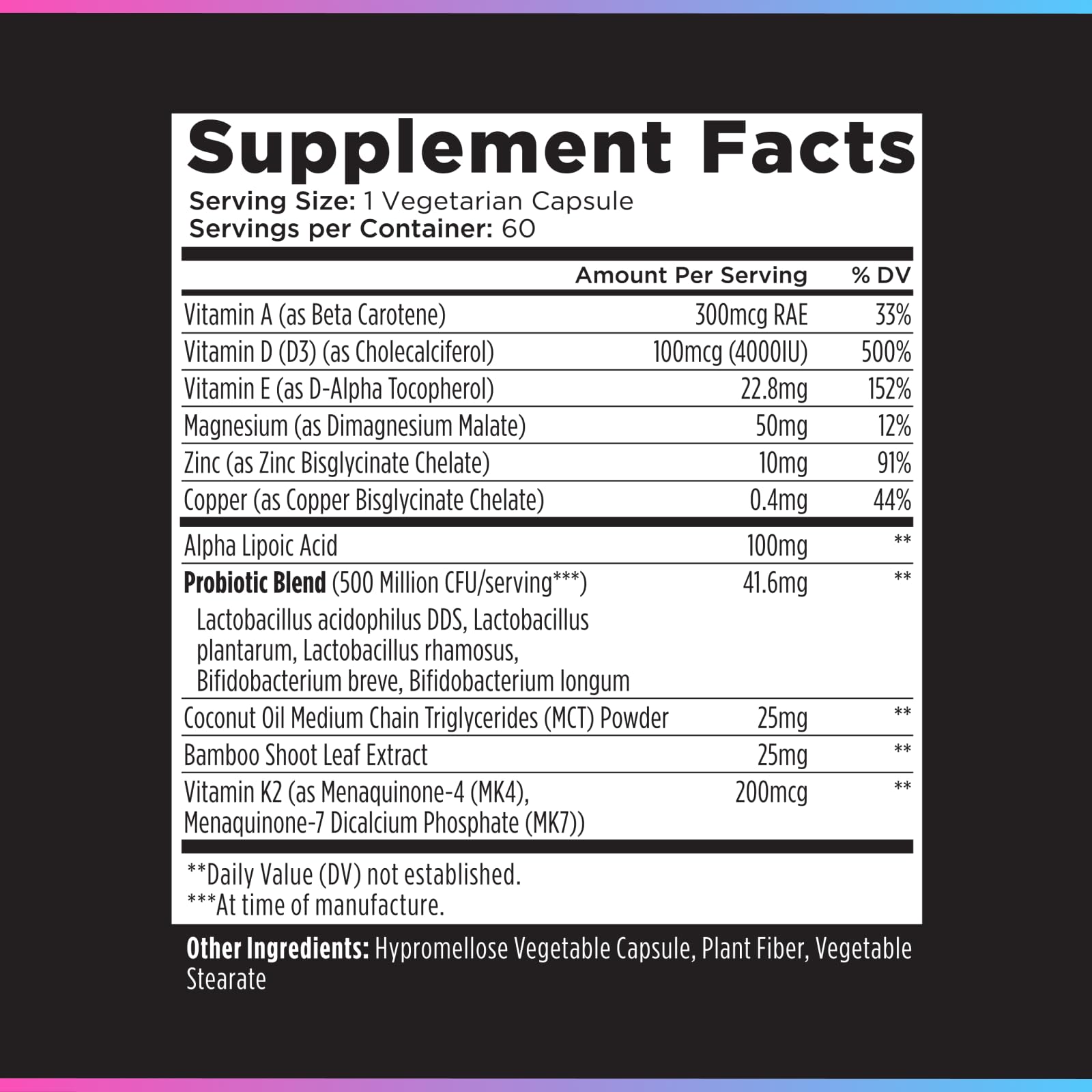 Livingood Daily etiqueta nutricional clara; información útil para decisiones de compra.