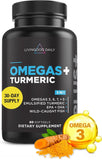 Livingood Daily Omega 3 6 9 con curcumina en botella para uso diario