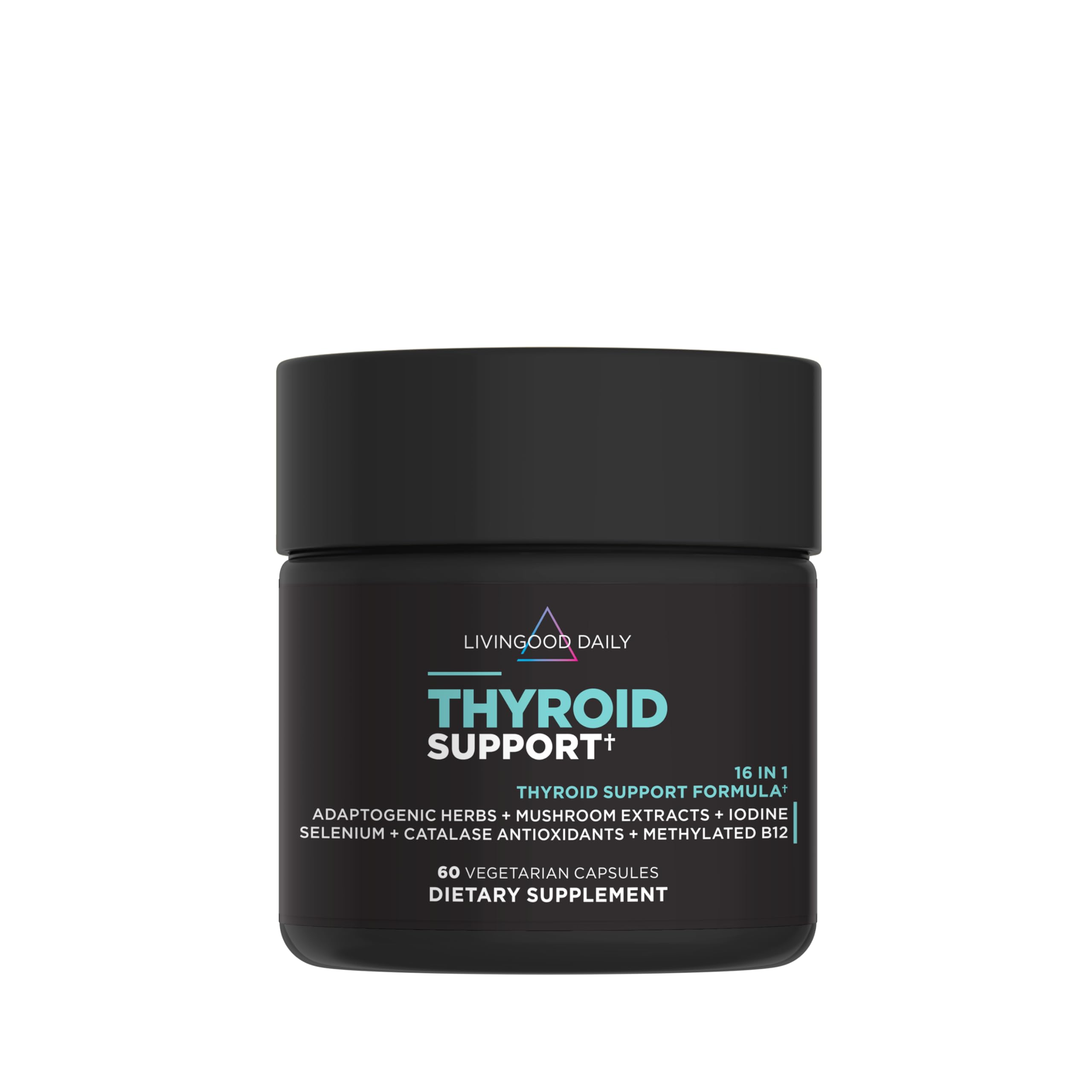 Livingood Daily Thyroid Support: botella frontal, apoyo diario de nutrición para tiroides