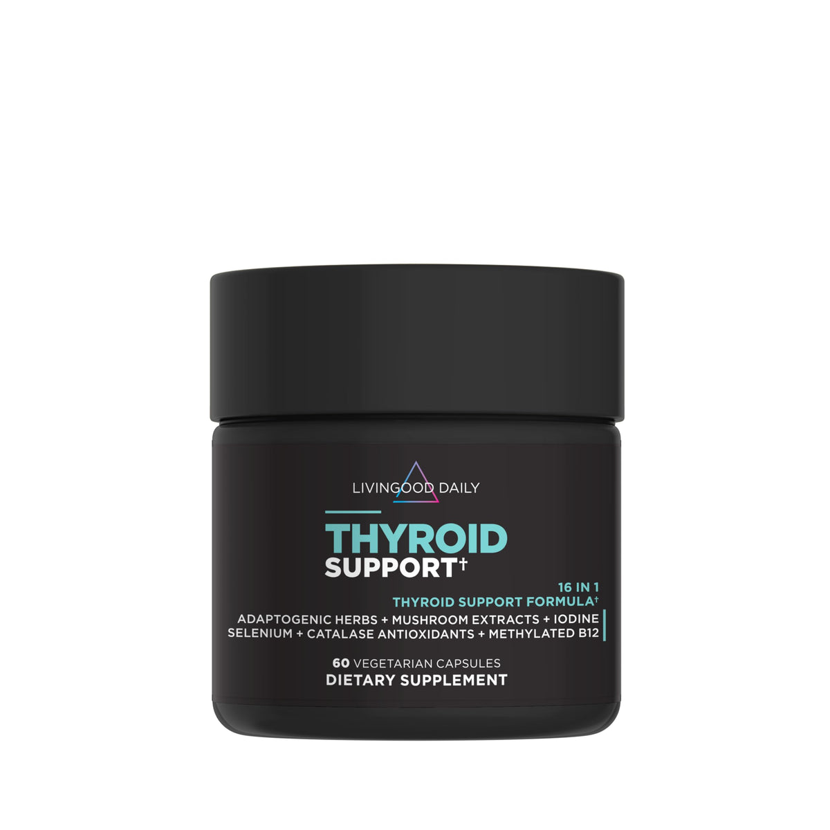 Livingood Daily Thyroid Support: botella frontal, apoyo diario de nutrición para tiroides