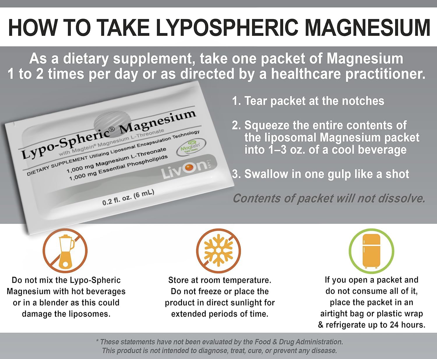 LivOn Lypo-Spheric Magnesium L-Threonate: presentación para viajar y mantener constancia.