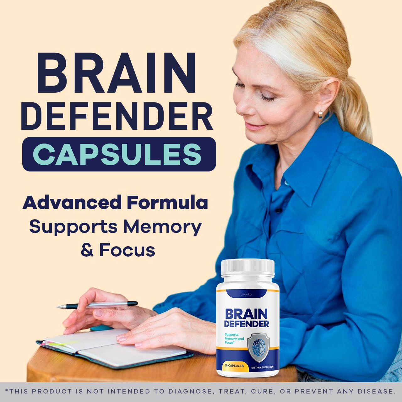 Livorka Brain Defender cápsulas dentro de la caja para consumo diario