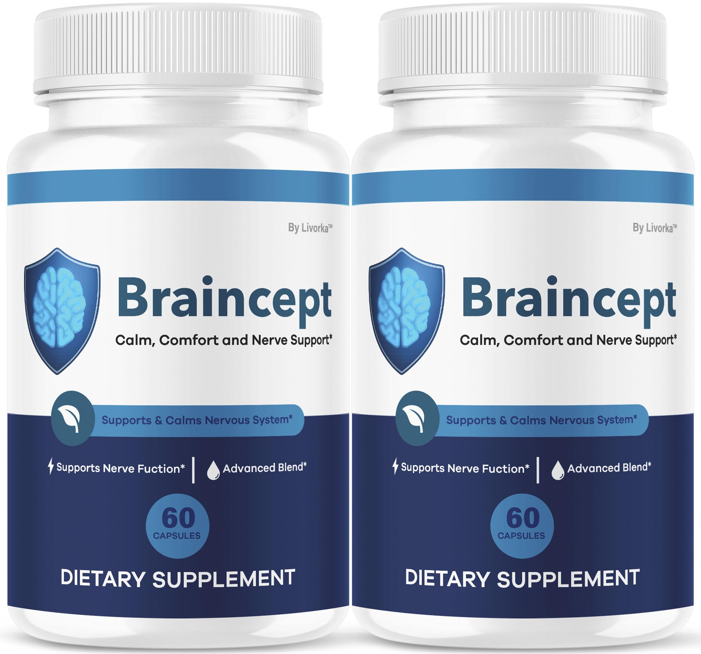 Braincept de LIVORKA, botella frontal: apoyo para la concentración diaria