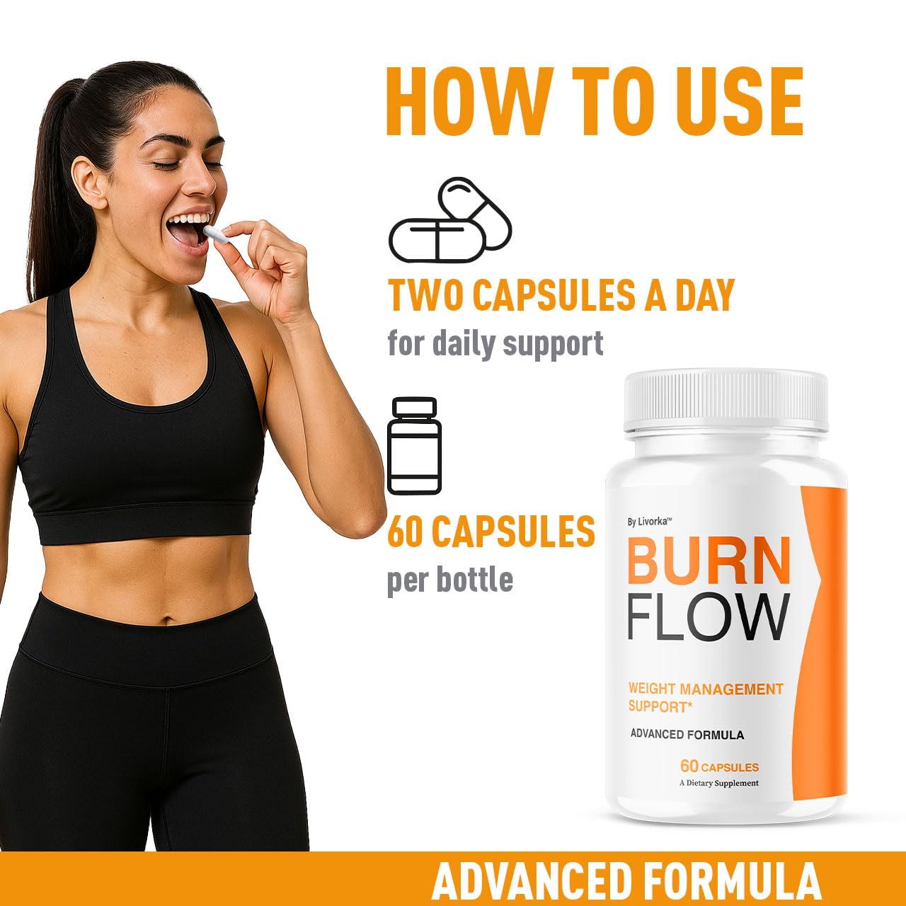 LIVORKA Burn Flow: etiqueta legible para revisar ingredientes