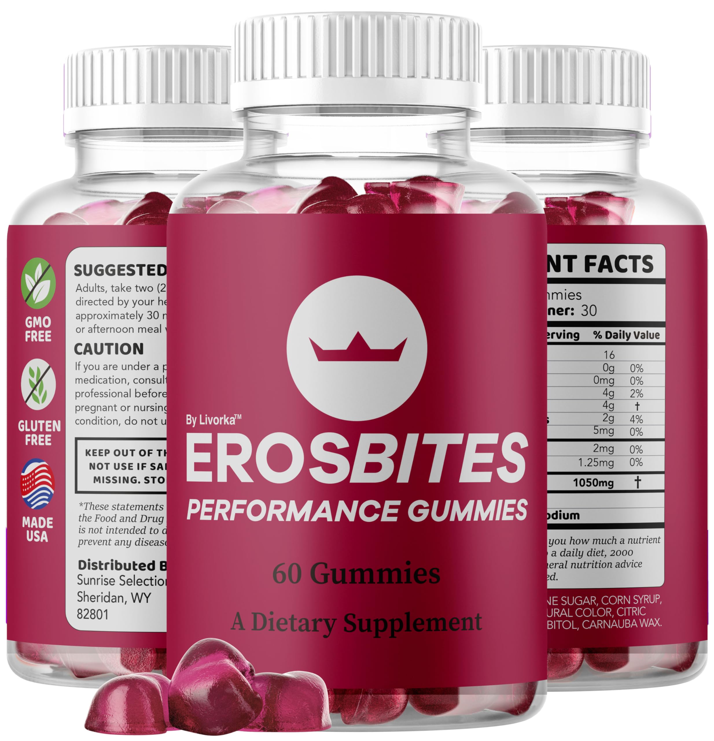 Uso diario de las gomitas LIVORKA Eros Bites para bienestar.