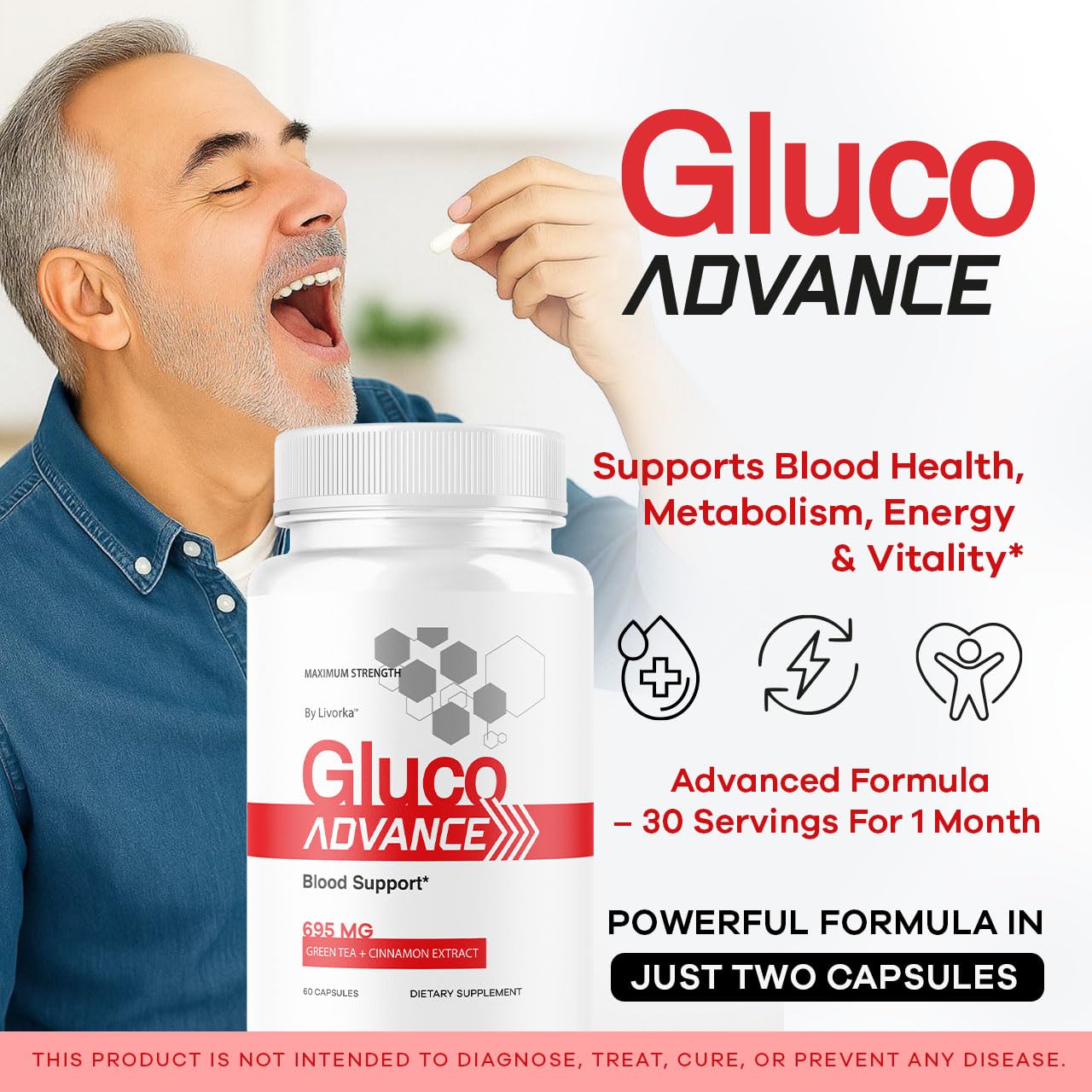 LIVORKA Gluco Advance, cápsulas diarias para apoyo general.