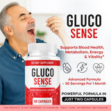Primer plano de cápsulas GlucoSense para rutina diaria saludable