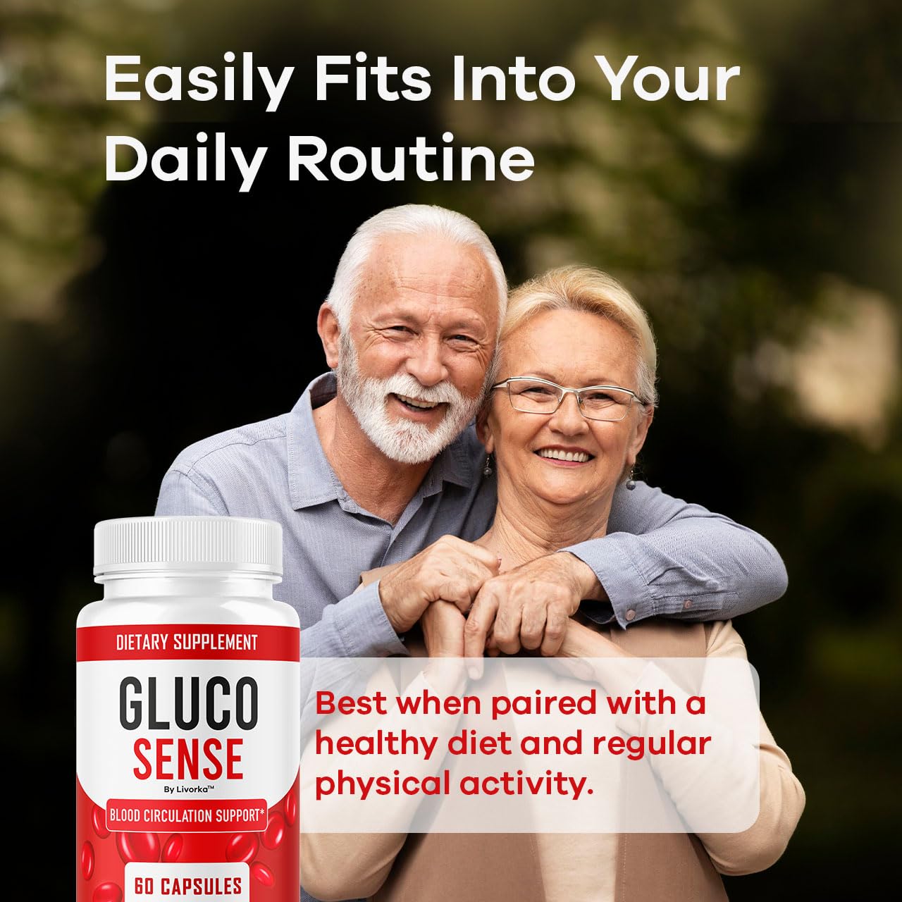 GlucoSense de LIVORKA, dosis diaria para una rutina estable.