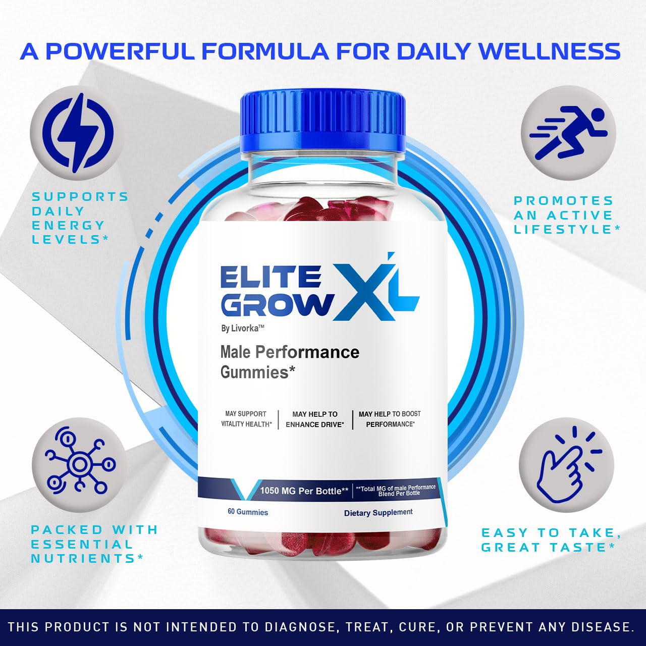 LIVORKA Elite Grow XL, etiqueta clara con información útil para uso diario