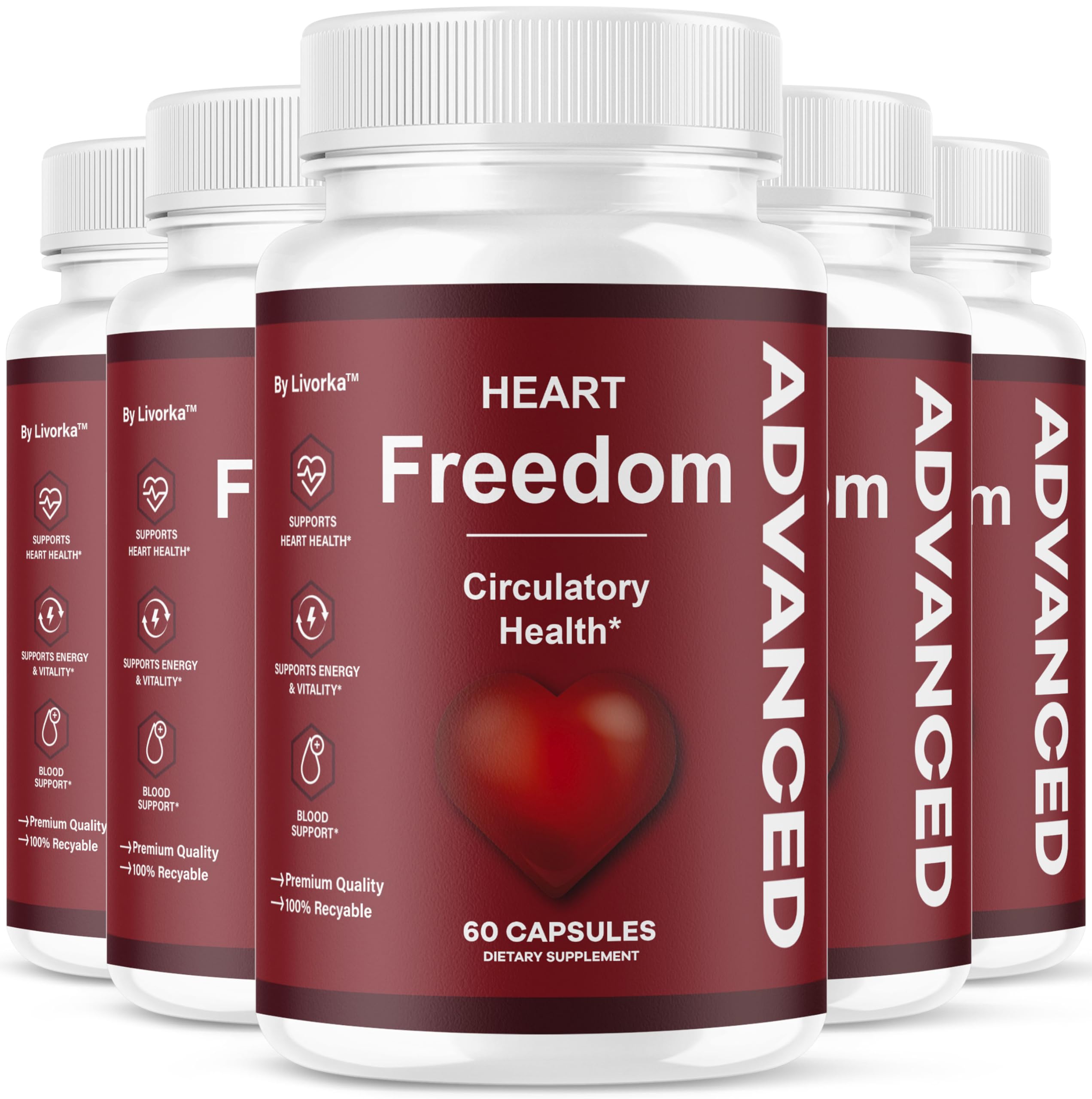 LIVORKA Heart Freedom, conjunto de 5 botellas para uso diario.