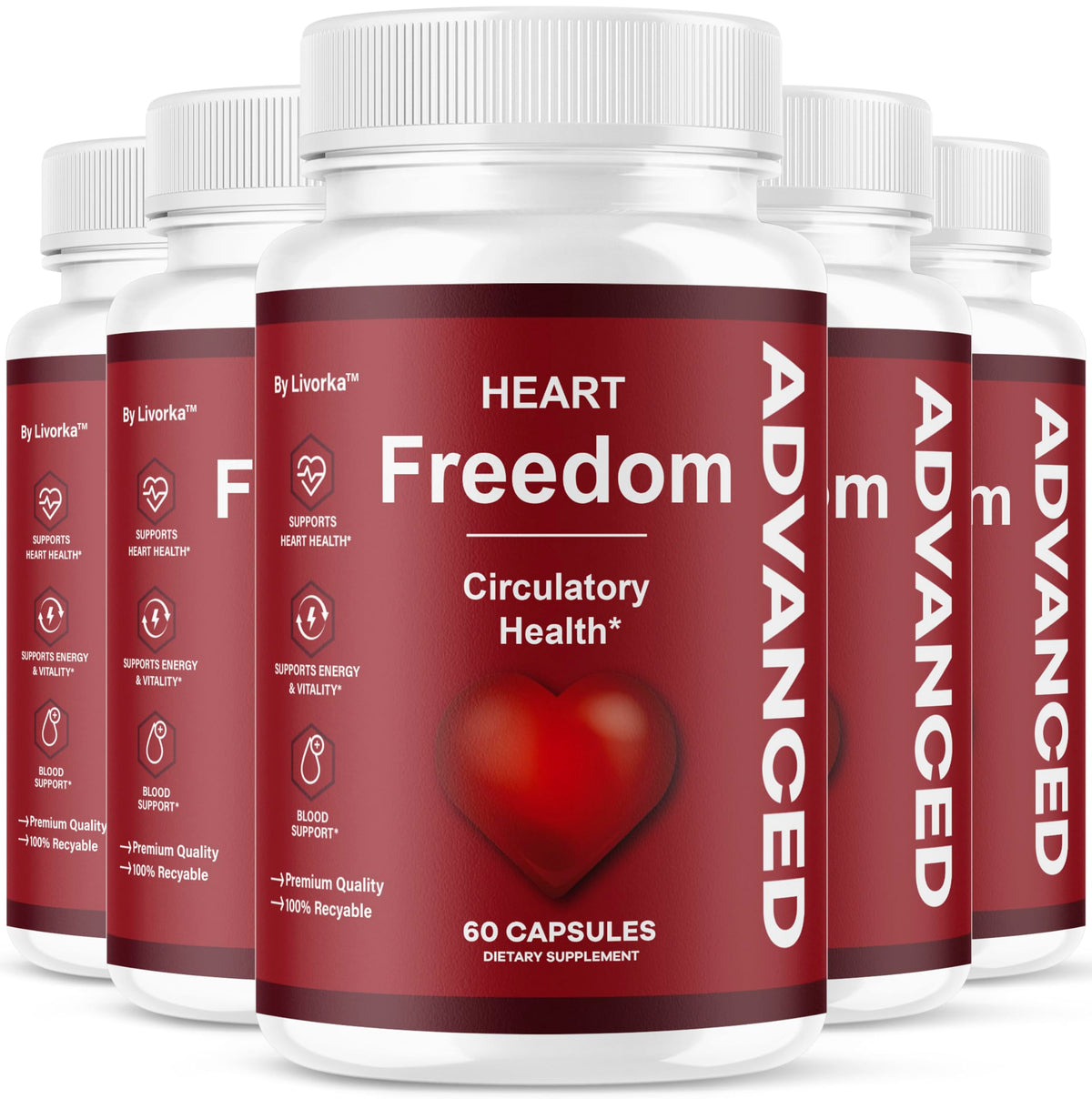 LIVORKA Heart Freedom, conjunto de 5 botellas para uso diario.