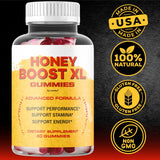 Presentación de 5 paquetes de gomitas LIVORKA Honey Boost XL.