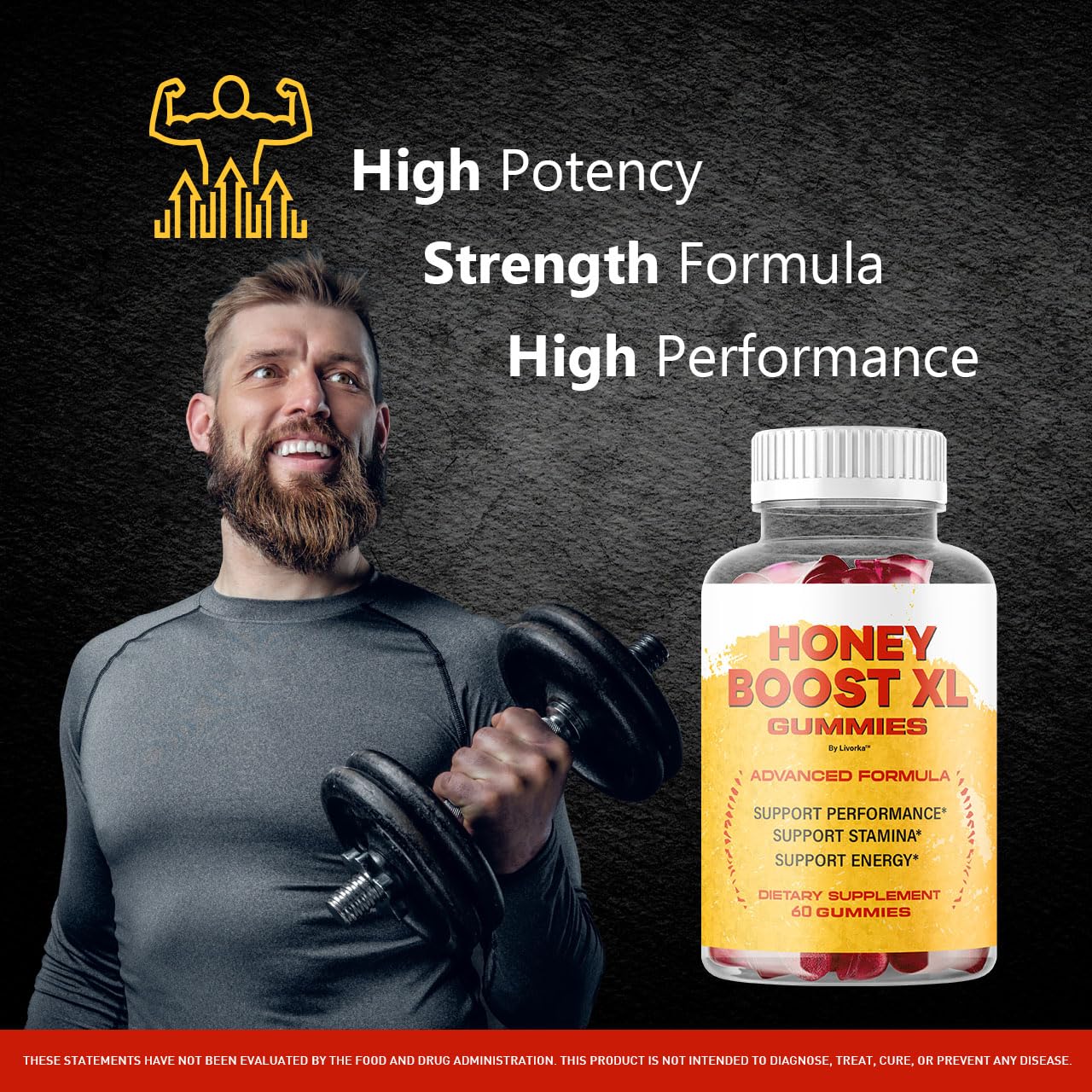 Sabor miel natural de las gomitas LIVORKA Honey Boost XL para un gusto agradable.