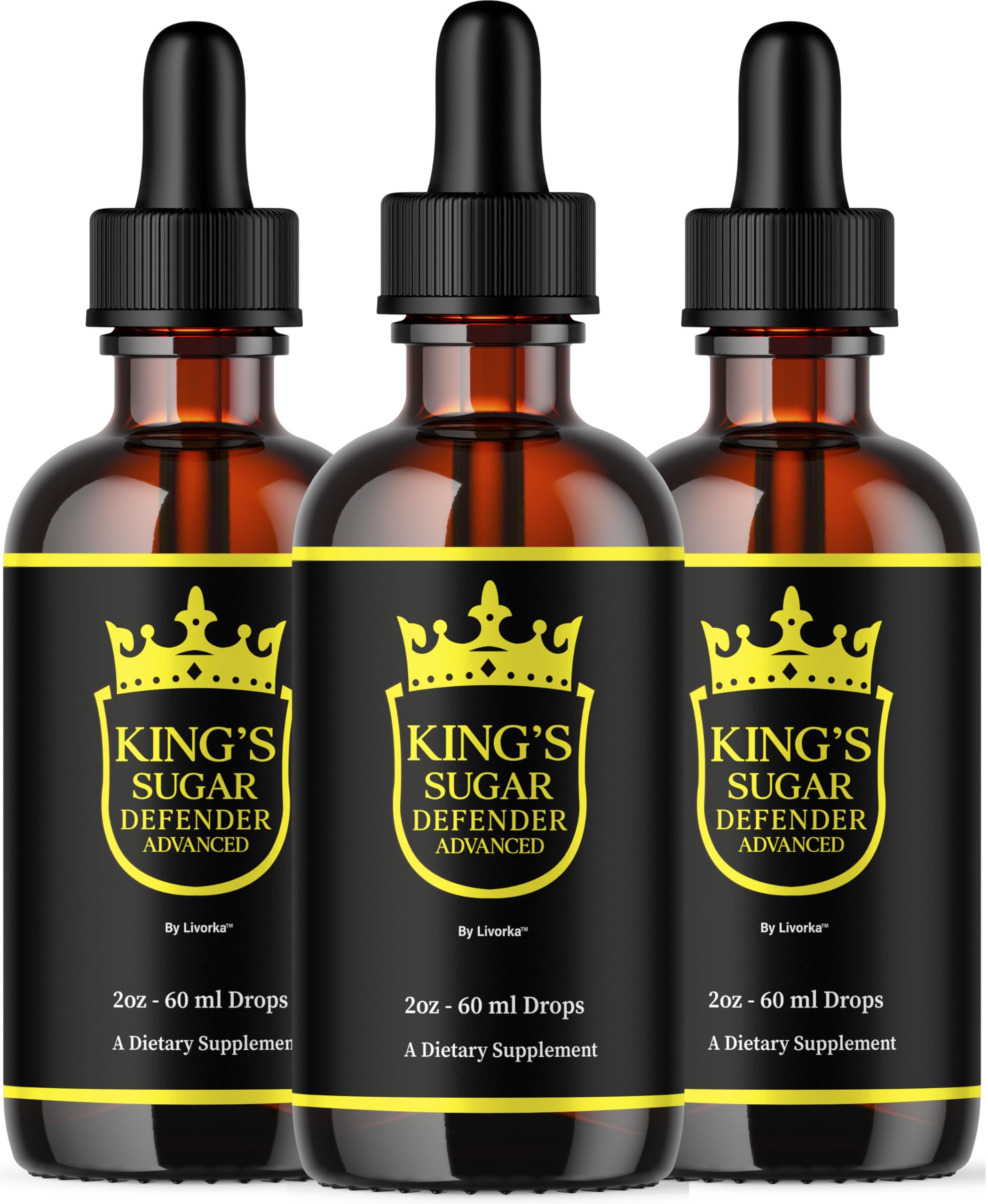 LIVORKA Kings Sugar Defender: gotas en la botella para apoyo del bienestar diario.