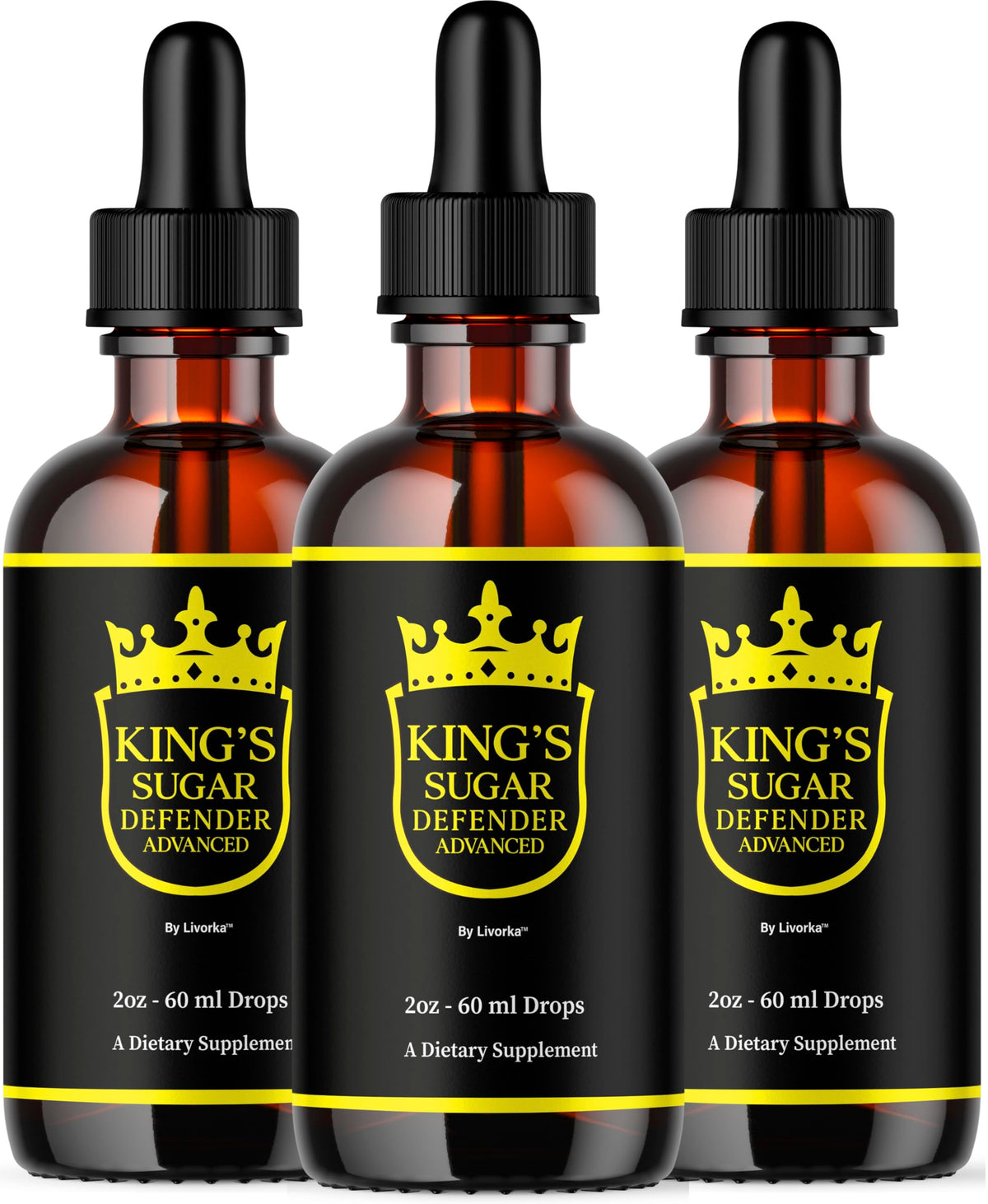 LIVORKA Kings Sugar Defender: gotas en la botella para apoyo del bienestar diario.
