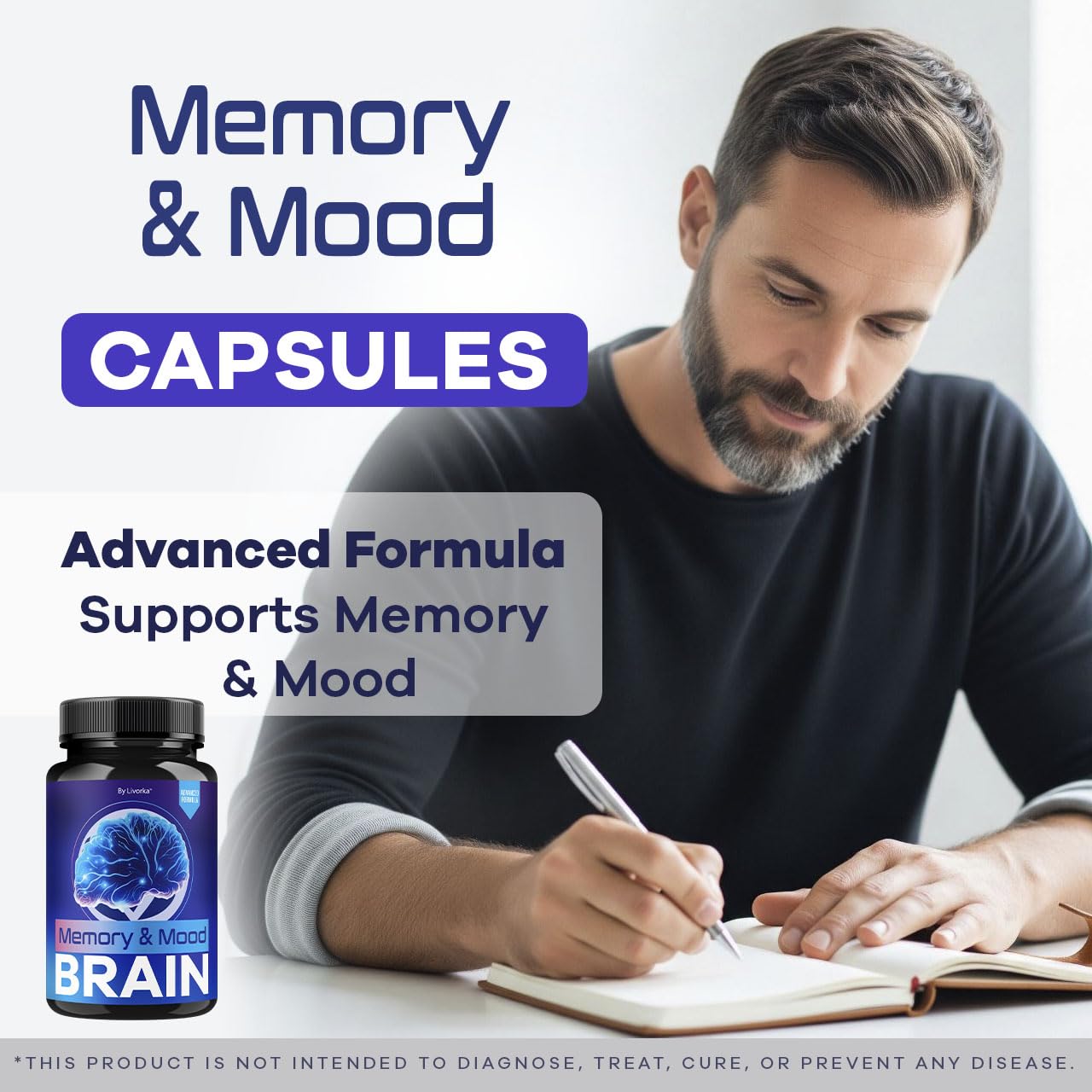 Dosis diaria de LIVORKA Memory Mood Brain para claridad mental y equilibrio emocional
