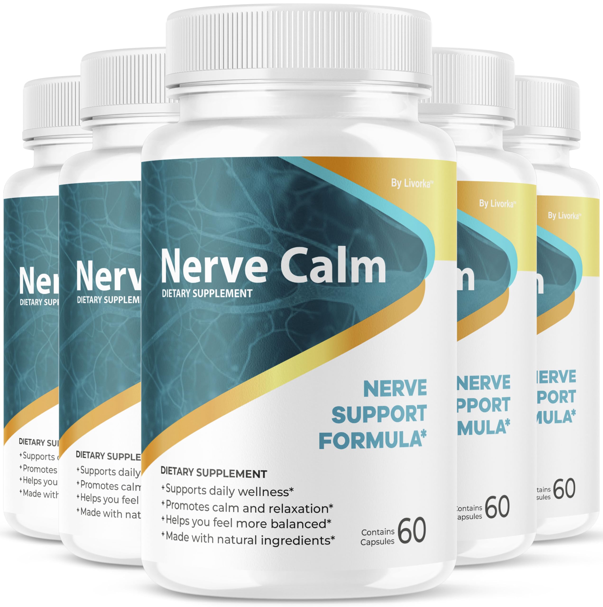 LIVORKA Nerve Calm cápsulas en botella para uso diario y bienestar