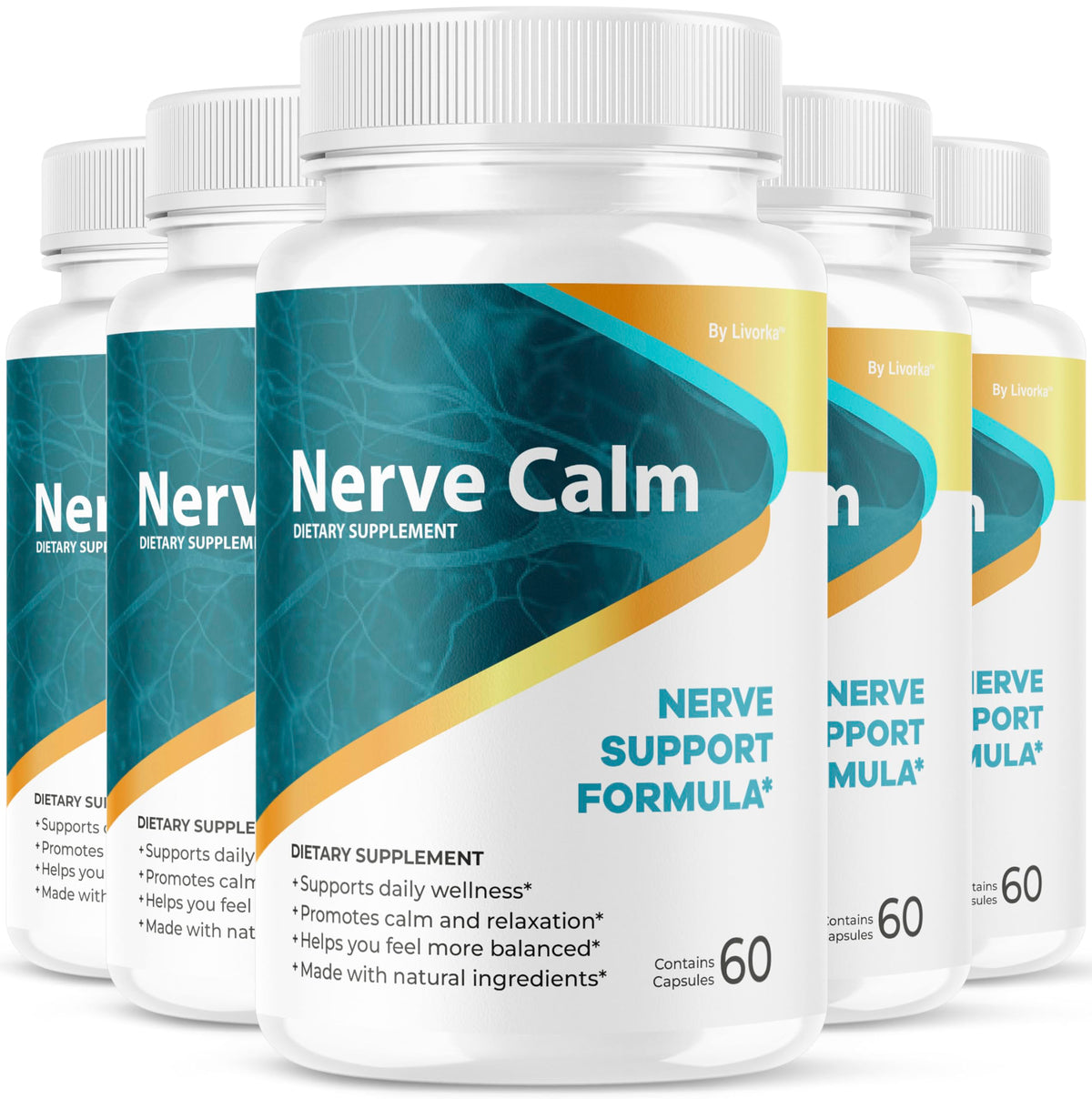 LIVORKA Nerve Calm cápsulas en botella para uso diario y bienestar