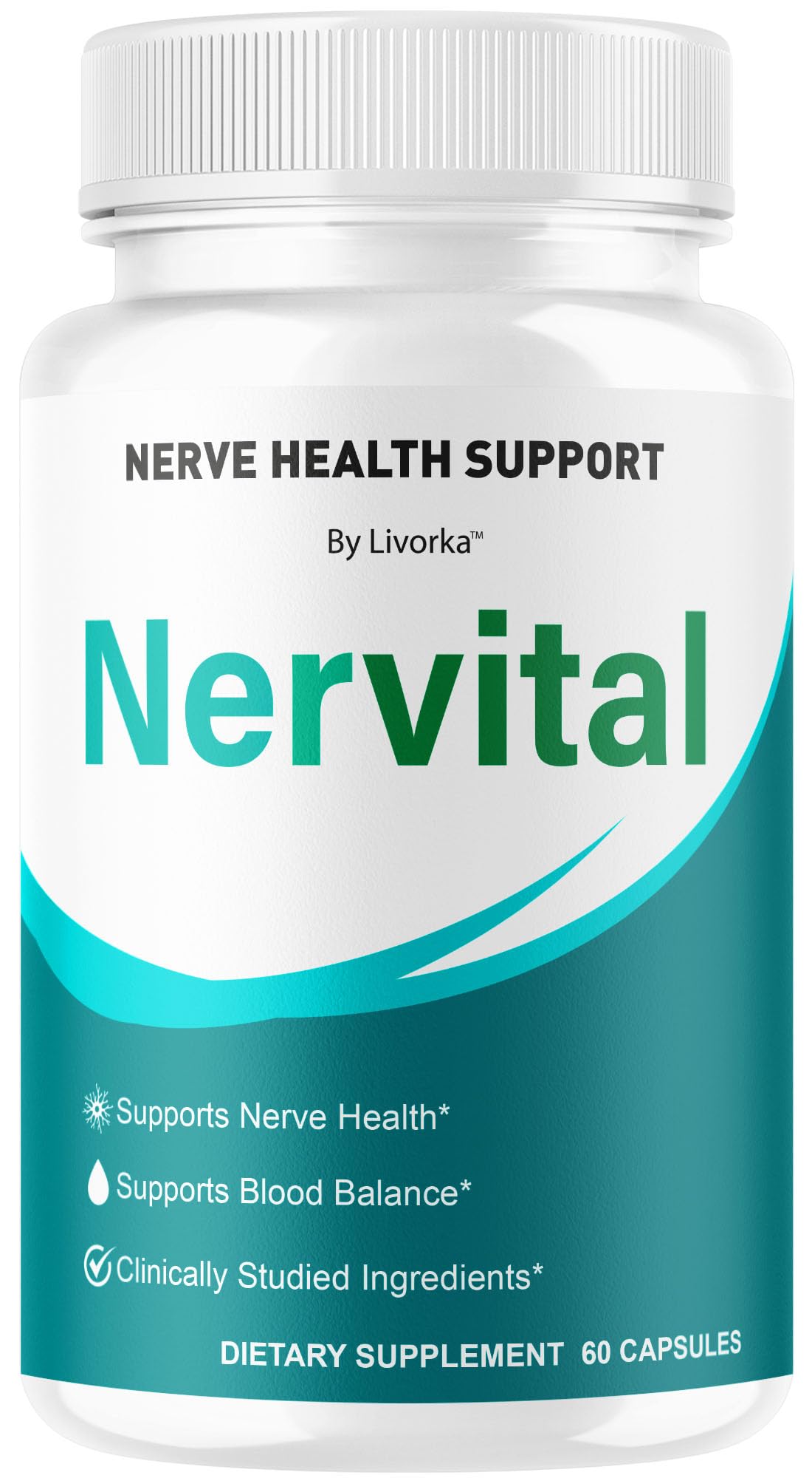 LIVORKA Nervital: botella de cápsulas para uso diario.