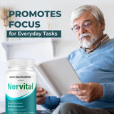 Etiqueta de Nervital de LIVORKA con información de calidad GMP.