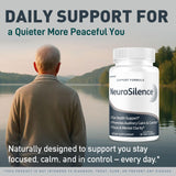 LIVORKA Neurosilence, etiqueta frontal clara con ingredientes naturales destacados.