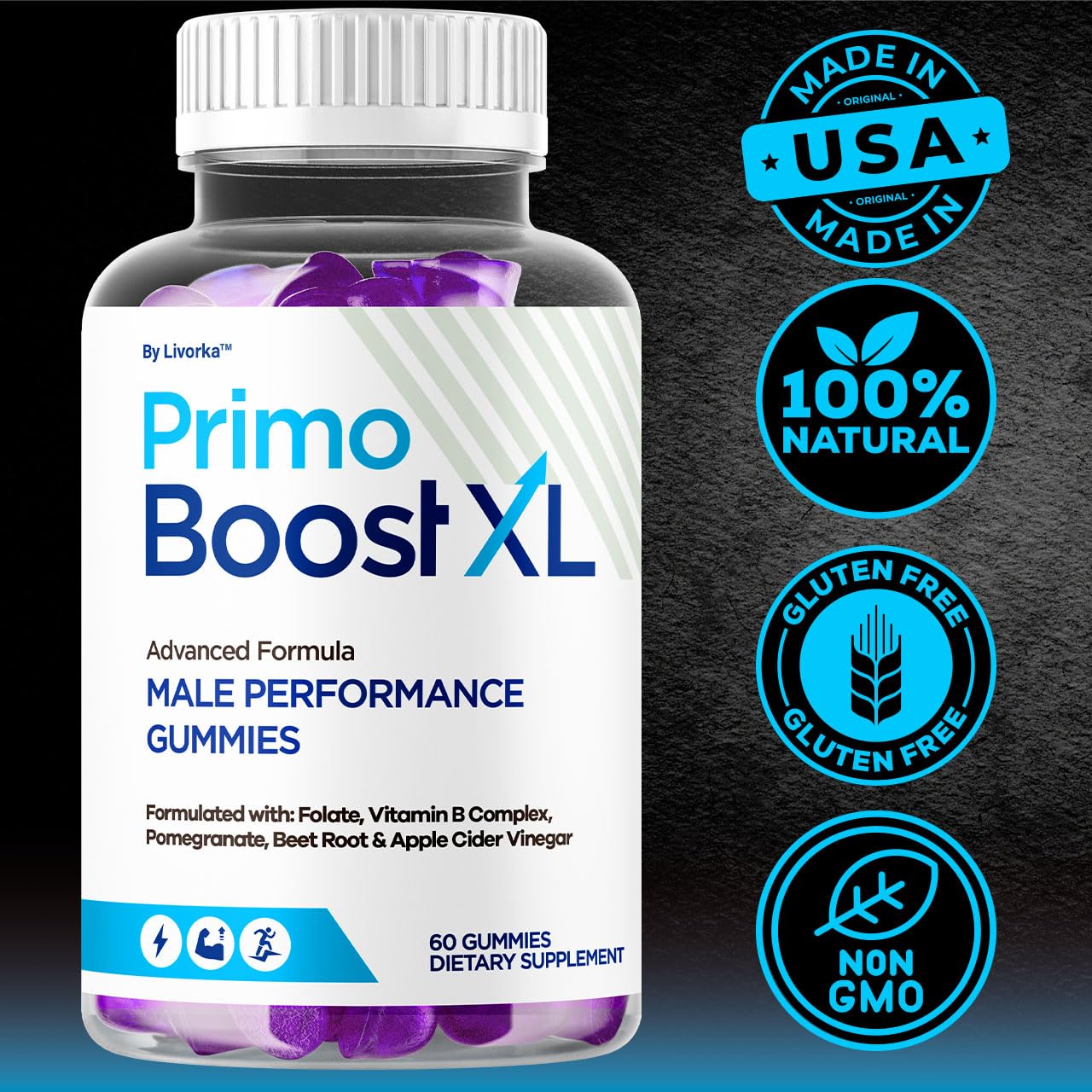 Mano sosteniendo Primo Boost XL, recordatorio para energía diaria.
