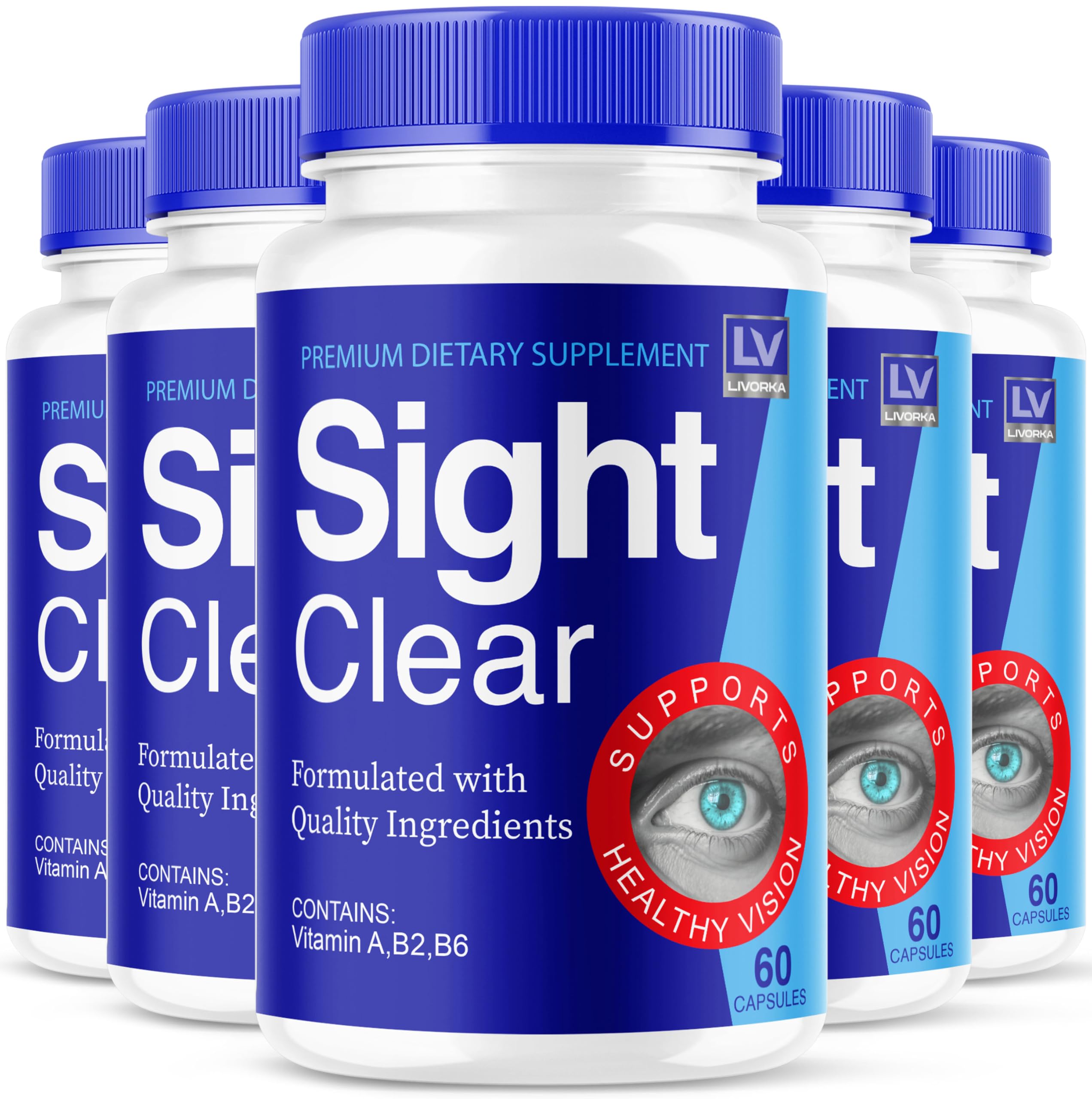 LIVORKA Sight Clear – botella de cápsulas para apoyar la concentración diaria